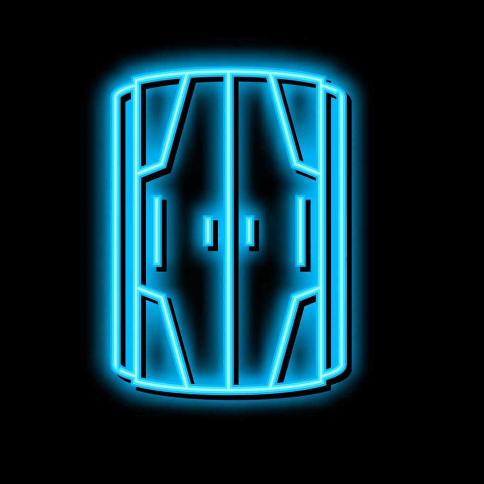 chiuso verticale cabina solario attrezzatura neon splendore icona illustrazione vettore