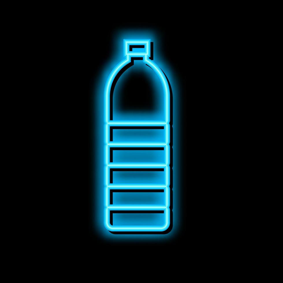 bottiglia plastica neon splendore icona illustrazione vettore