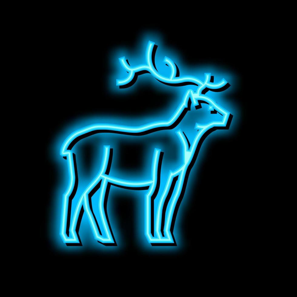 cervo animale nel zoo neon splendore icona illustrazione vettore