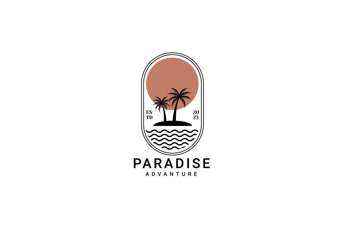 spiaggia Paradiso logo vettore icona illustrazione