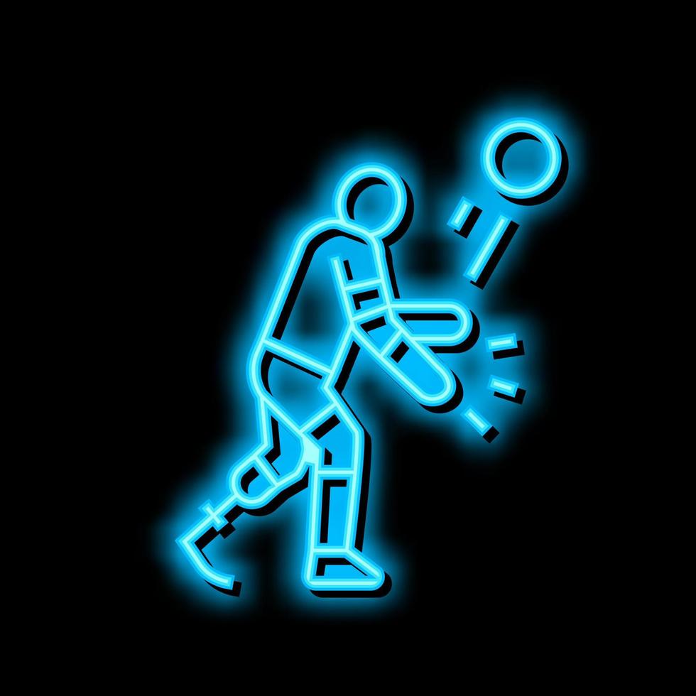 pallavolo portatori di handicap atleta neon splendore icona illustrazione vettore