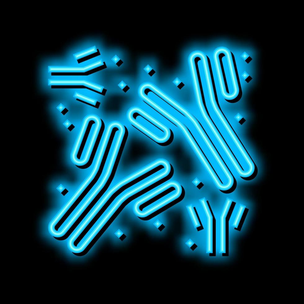 anticorpi di malattia neon splendore icona illustrazione vettore