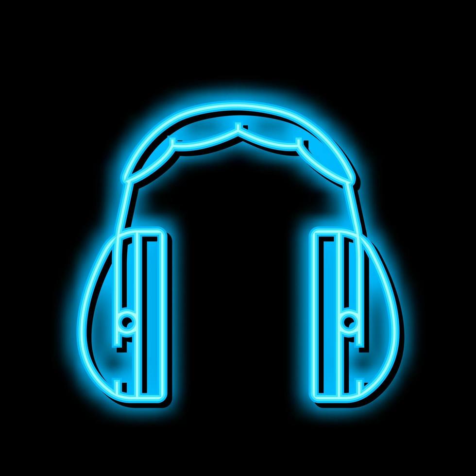orecchio manicotti neon splendore icona illustrazione vettore