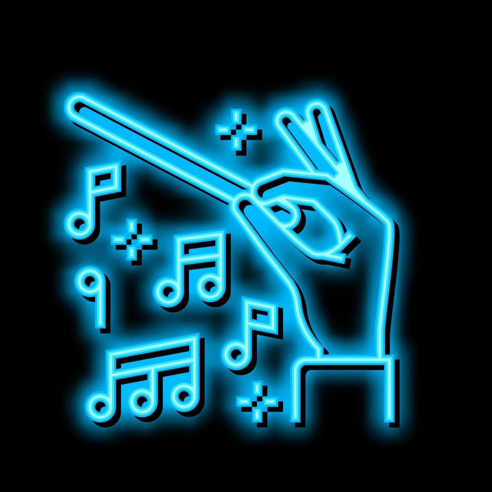 classico musica concerto neon splendore icona illustrazione vettore