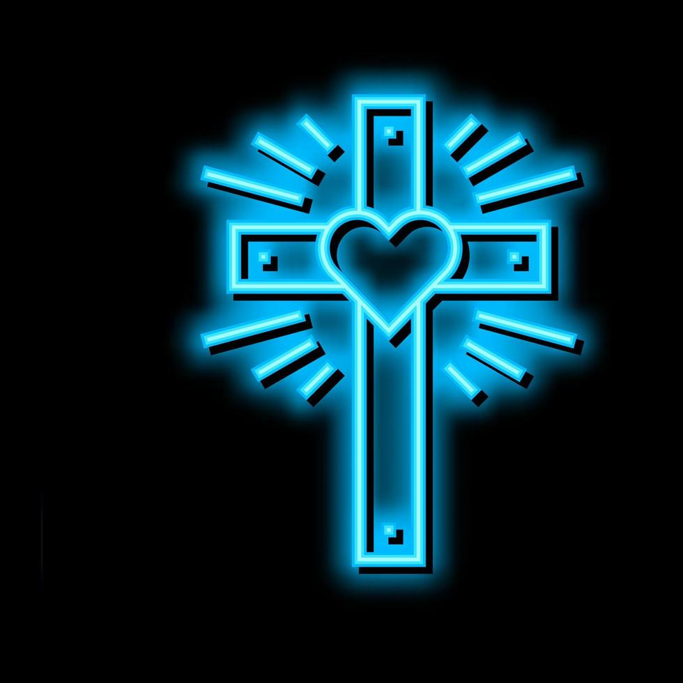 fede cristianesimo neon splendore icona illustrazione vettore