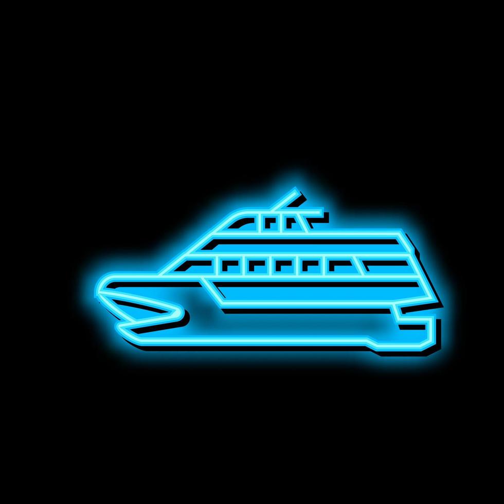 catamarano barca neon splendore icona illustrazione vettore