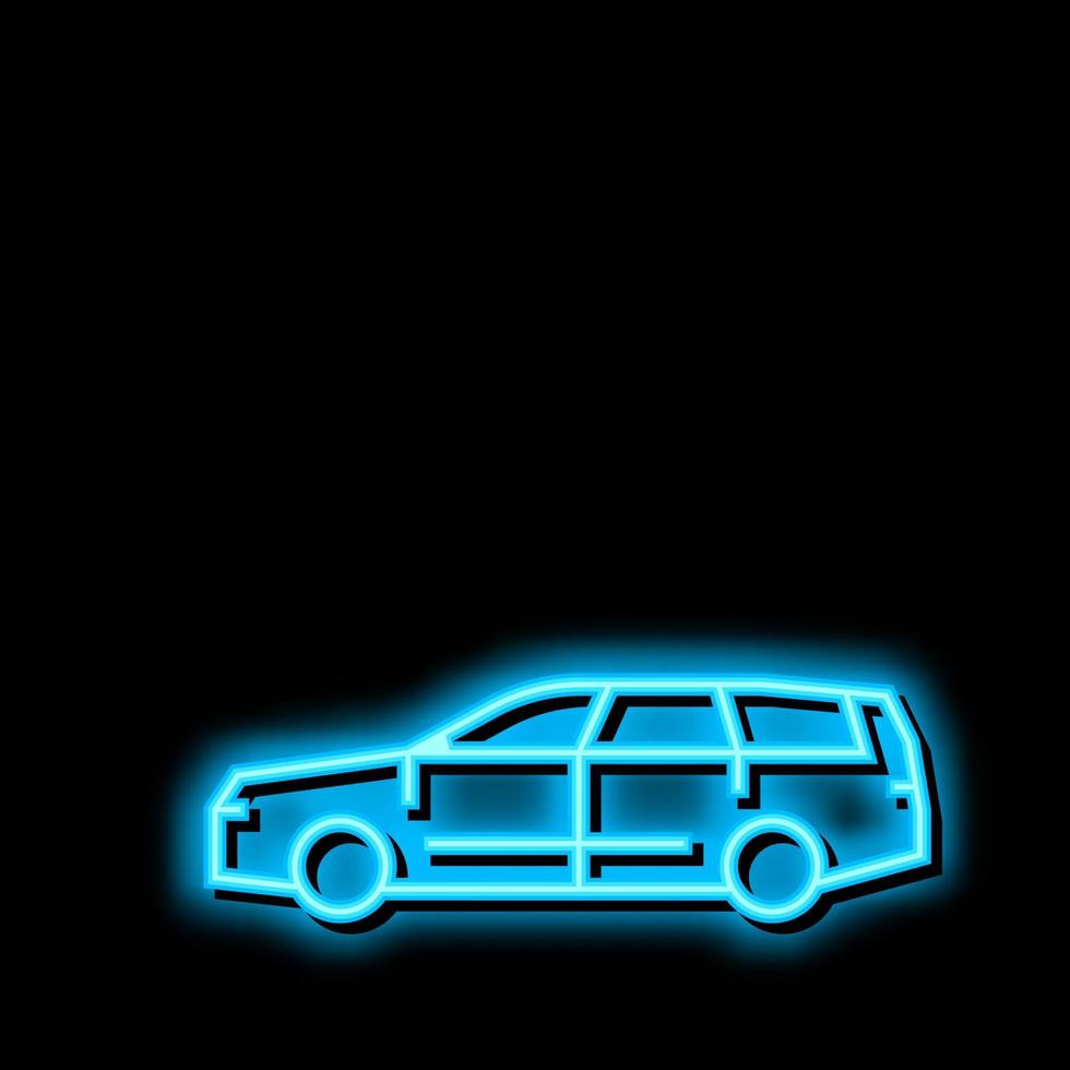 carro auto neon splendore icona illustrazione vettore