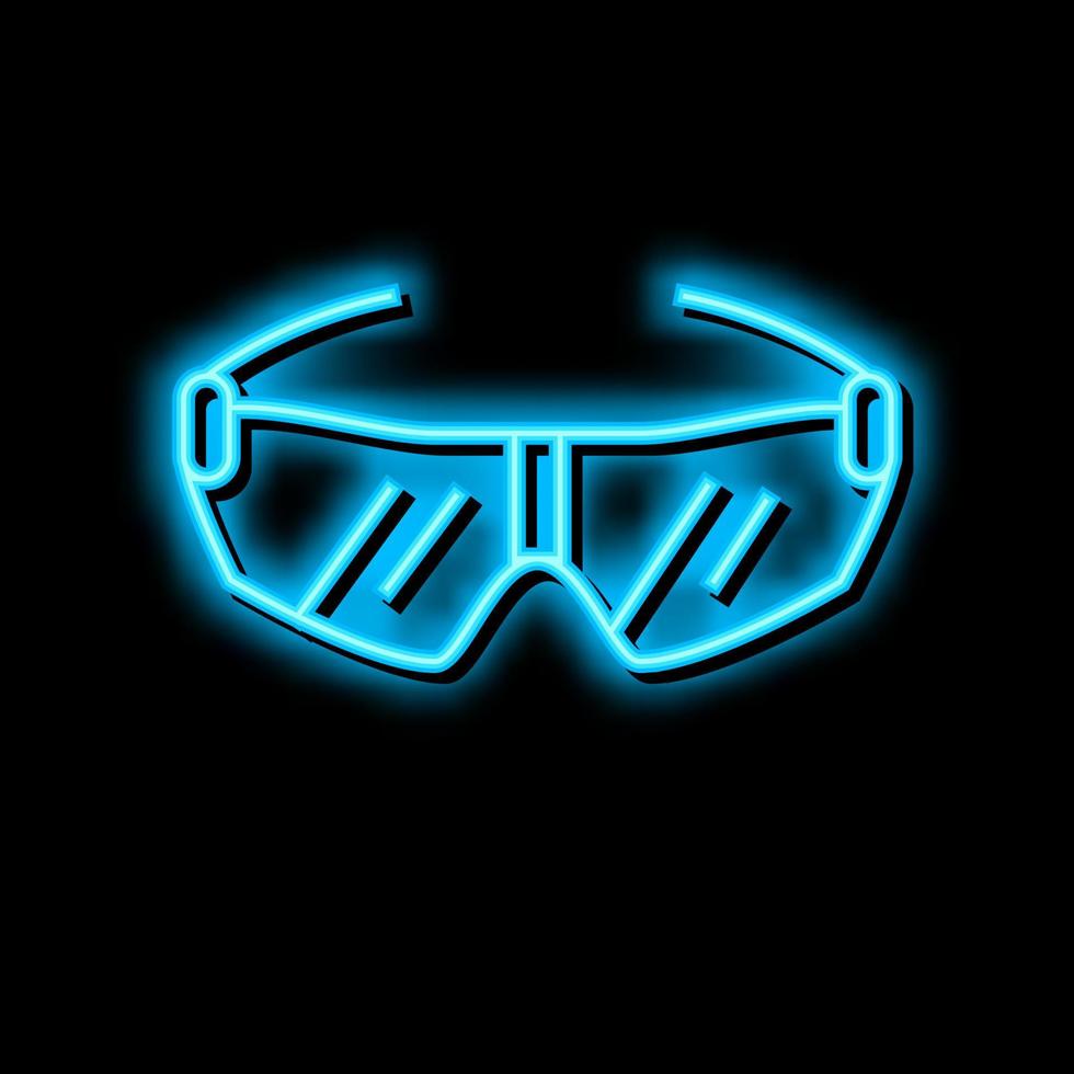 bicchieri ciclista accessorio neon splendore icona illustrazione vettore