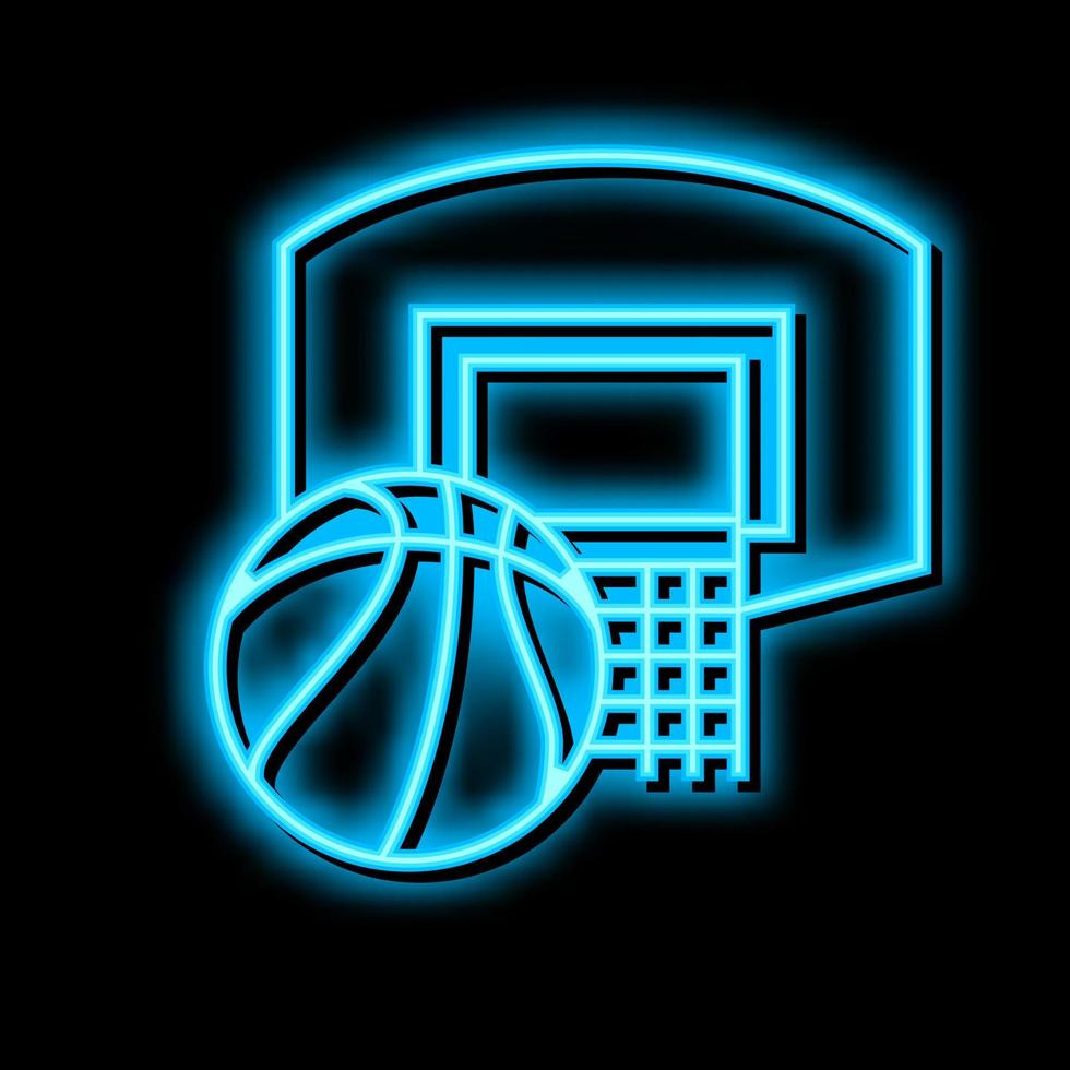 pallacanestro squadra gioco neon splendore icona illustrazione vettore