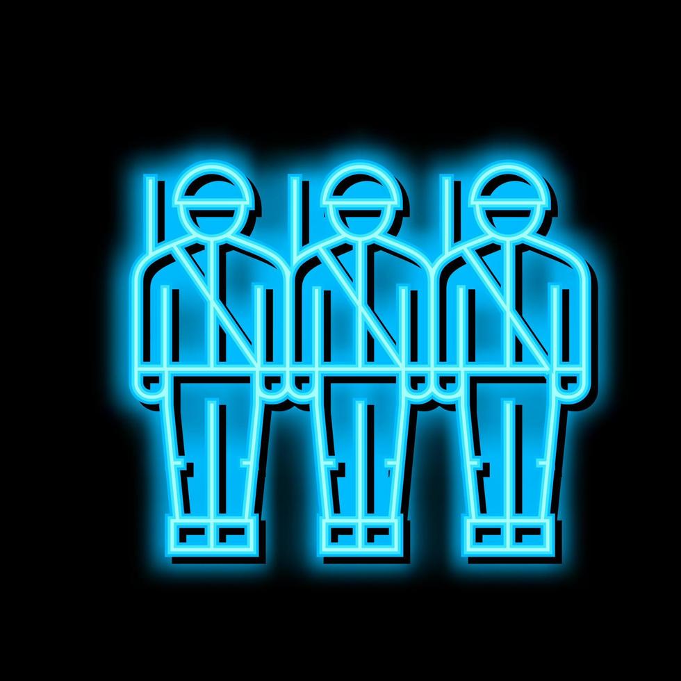 esercito soldati neon splendore icona illustrazione vettore