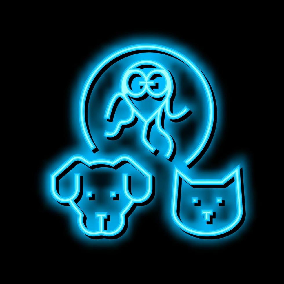 giardiasi animale domestico malattia neon splendore icona illustrazione vettore