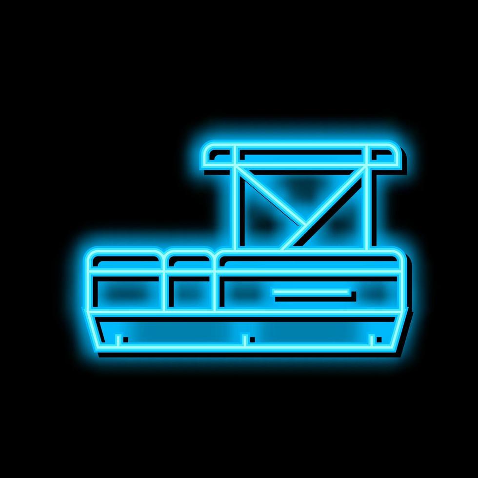 pontone barca neon splendore icona illustrazione vettore