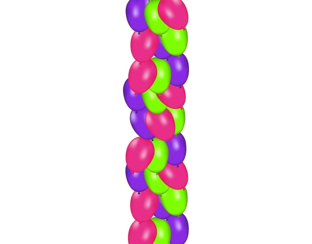 composizione in colori di palloncini realistici vettoriali isolati su sfondo bianco. palloncini isolati. per biglietti di auguri di compleanno o altri disegni