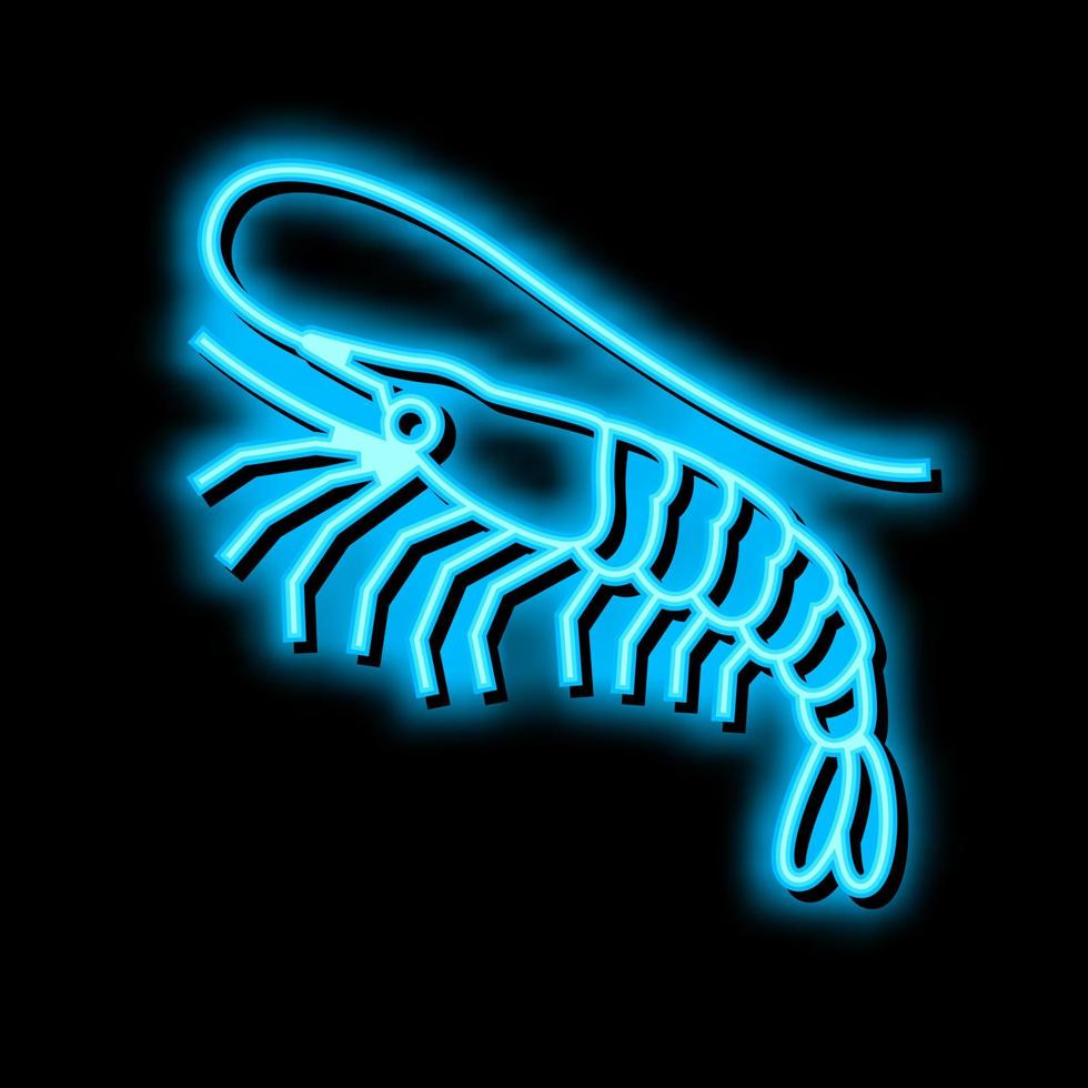 bianca gamba gamberetto neon splendore icona illustrazione vettore