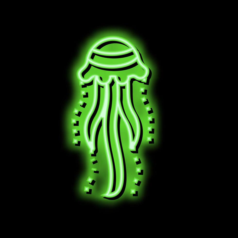 Medusa oceano neon splendore icona illustrazione vettore