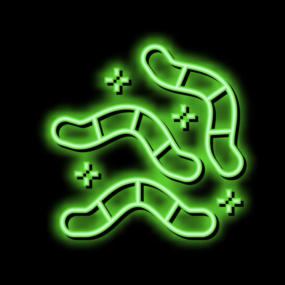 vermi caramella neon splendore icona illustrazione vettore