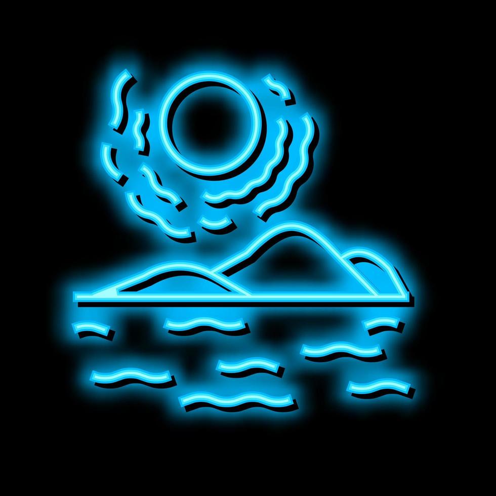 deserto terra neon splendore icona illustrazione vettore