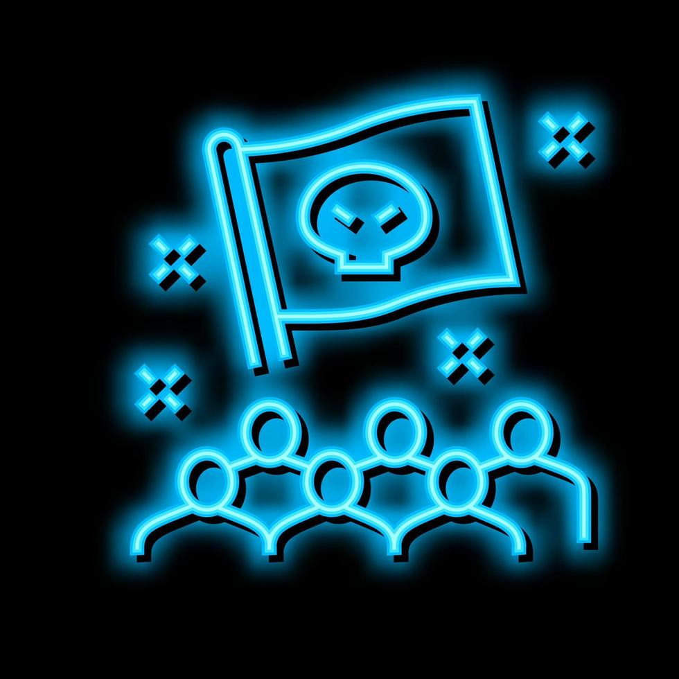 pirati bambini festa neon splendore icona illustrazione vettore
