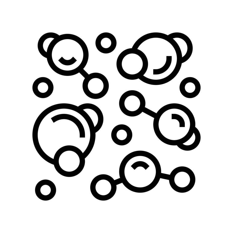 elemento molecolare struttura linea icona vettore illustrazione