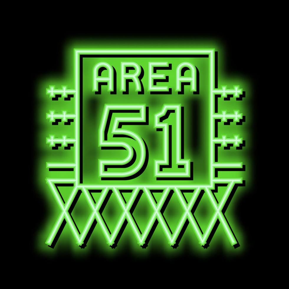sperimentale la zona 51 neon splendore icona illustrazione vettore