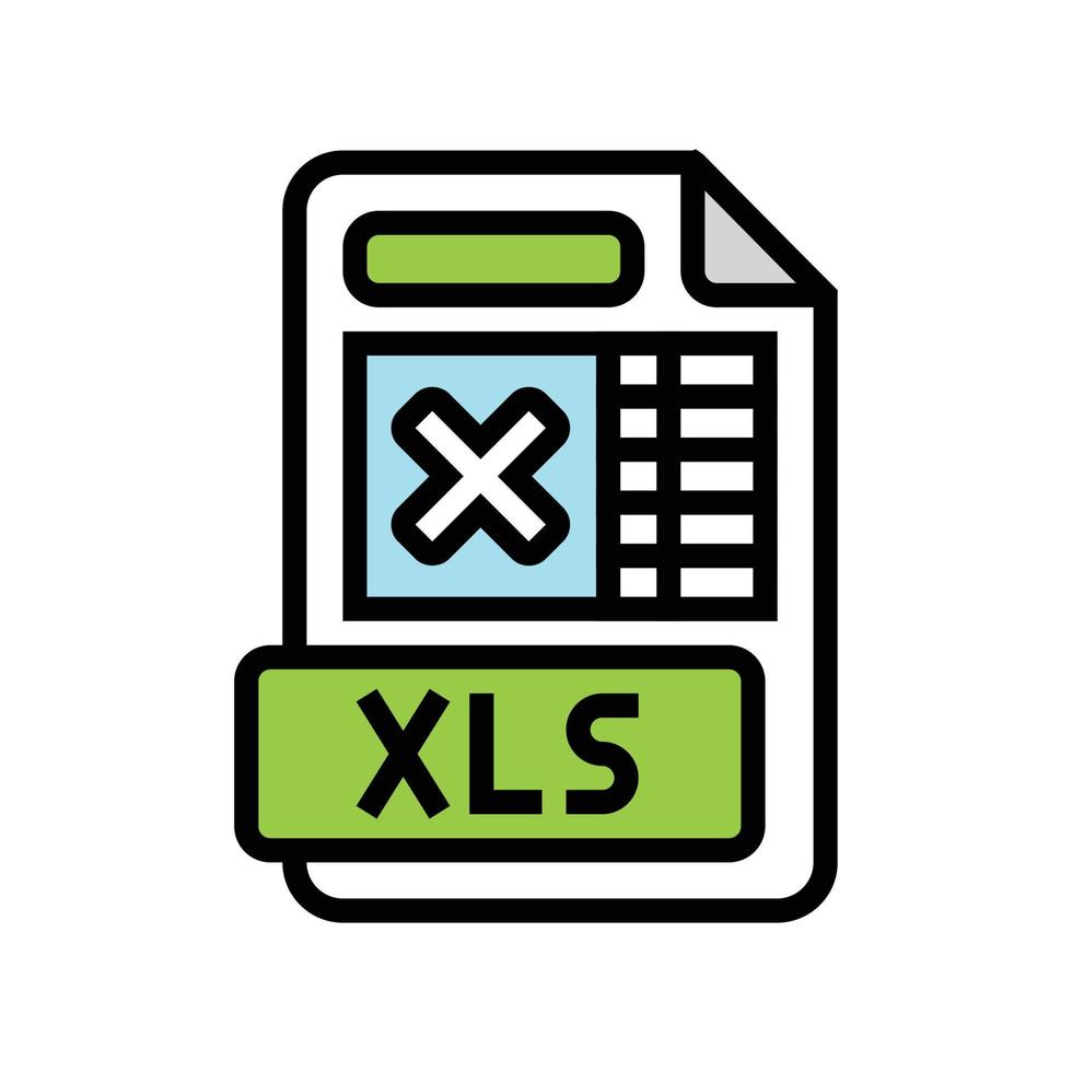 xls file formato documento colore icona vettore illustrazione