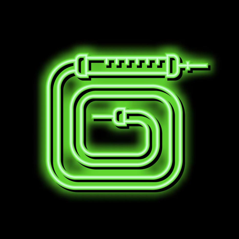 classico narghilè tubo flessibile neon splendore icona illustrazione vettore