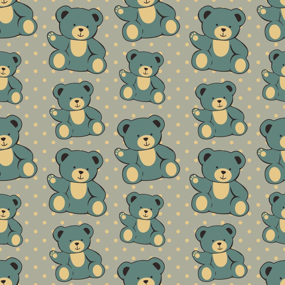 carino orso seamless pattern illustrazione vettore