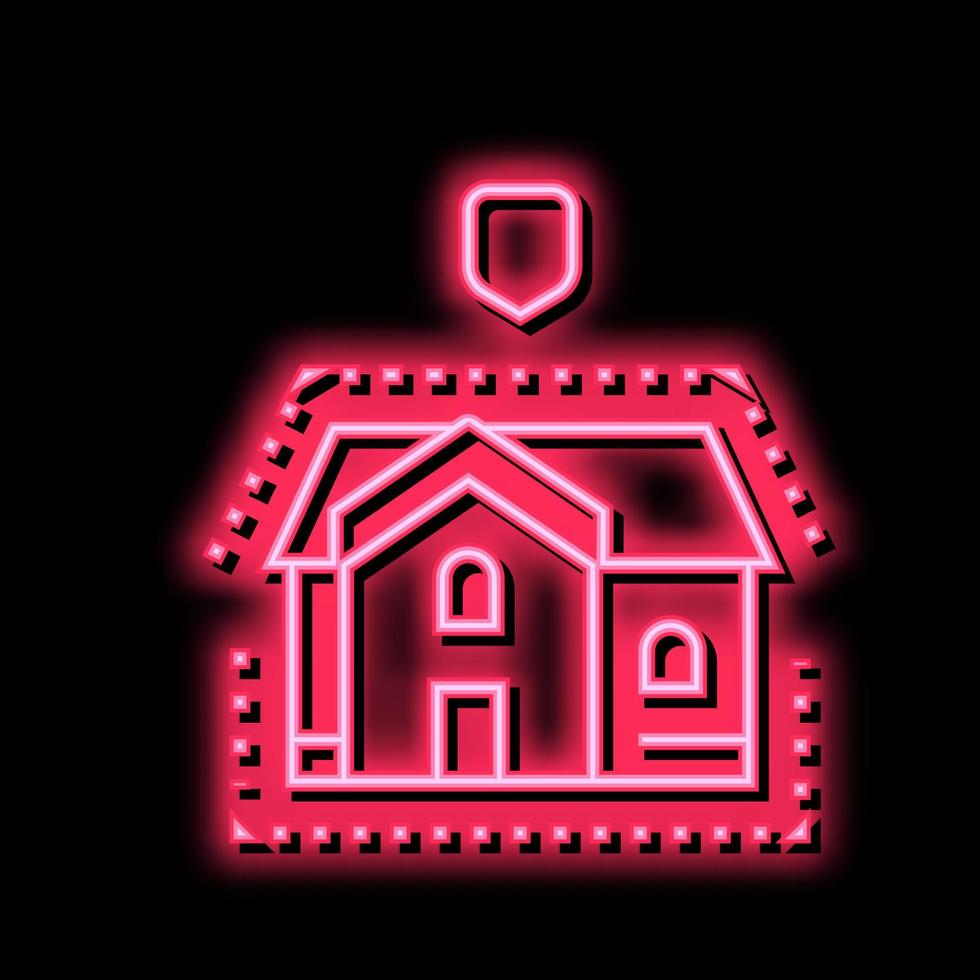 Casa isolamento neon splendore icona illustrazione vettore