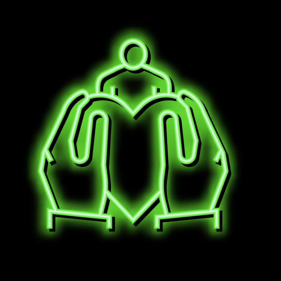 figlio o figlia adozione neon splendore icona illustrazione vettore