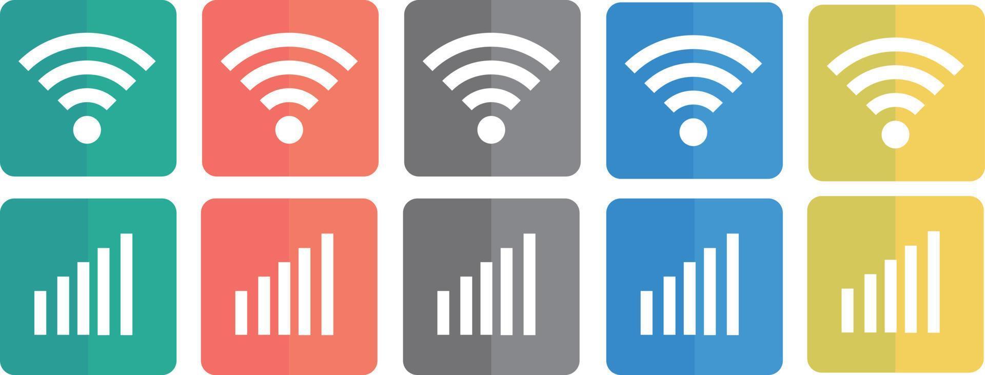 un' impostato di Wi-Fi icone e un' impostato di connessione icone. vettore