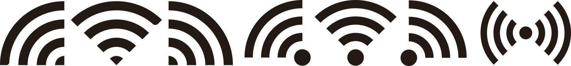 diverso stili di Wi-Fi icone. multiplo modi per rappresentare Radio onde. vettore