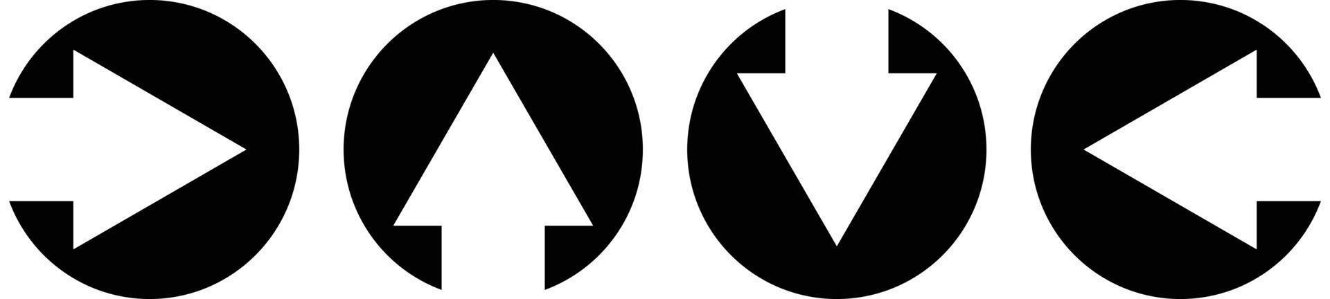 il giro freccia icona. impostato di su e fuori uso, sinistra e Giusto. vettore