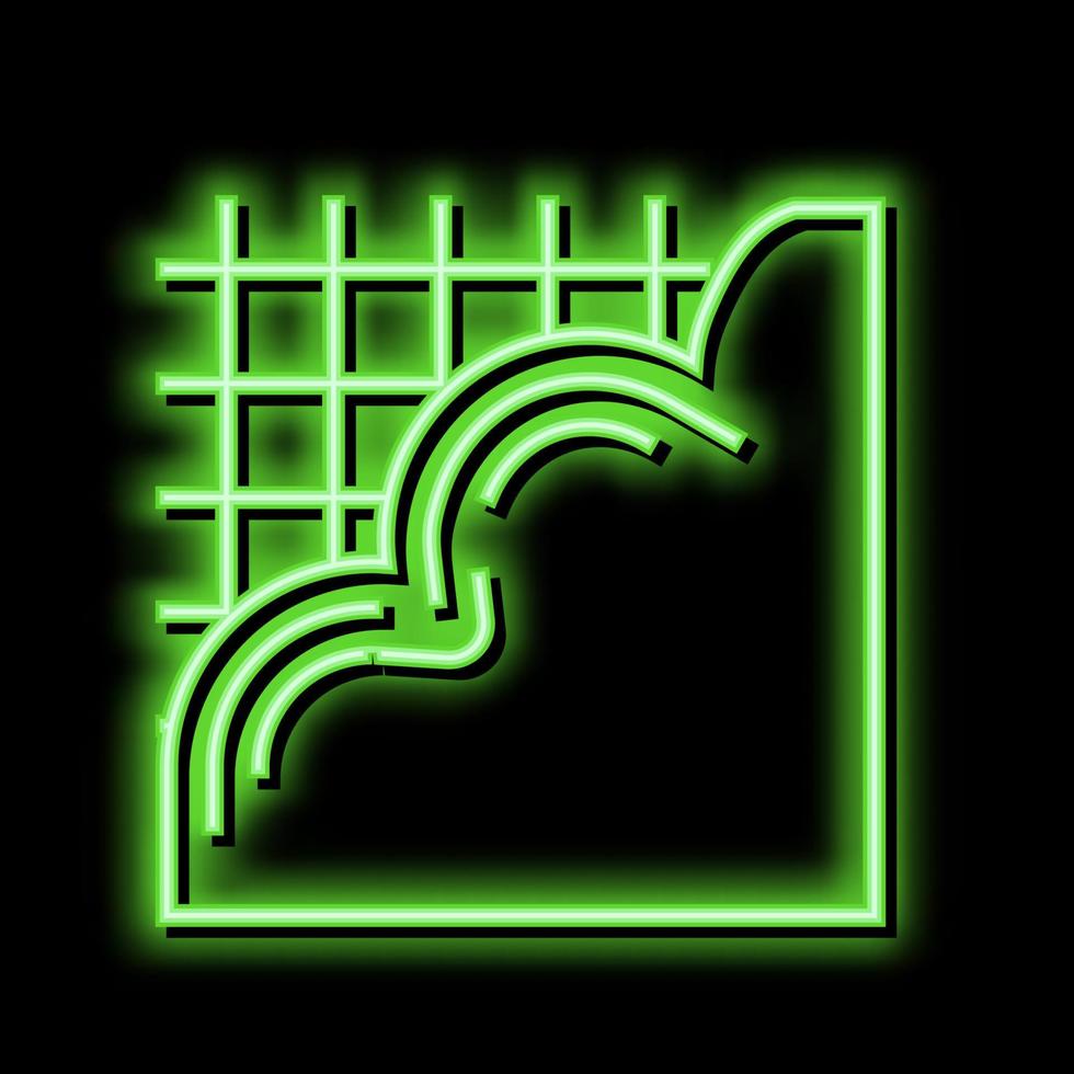 scrosciante calcestruzzo pavimento neon splendore icona illustrazione vettore
