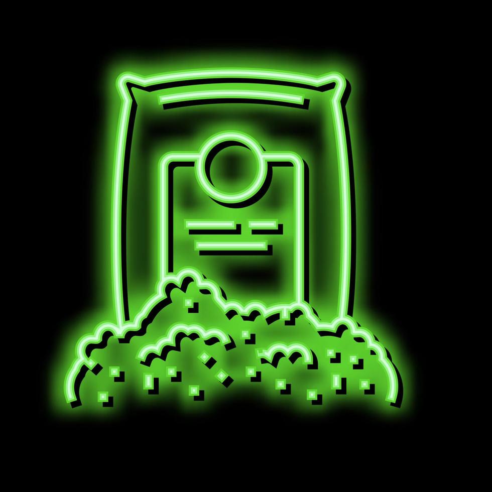 quarzo sabbia estrazione per bicchiere produzione neon splendore icona illustrazione vettore
