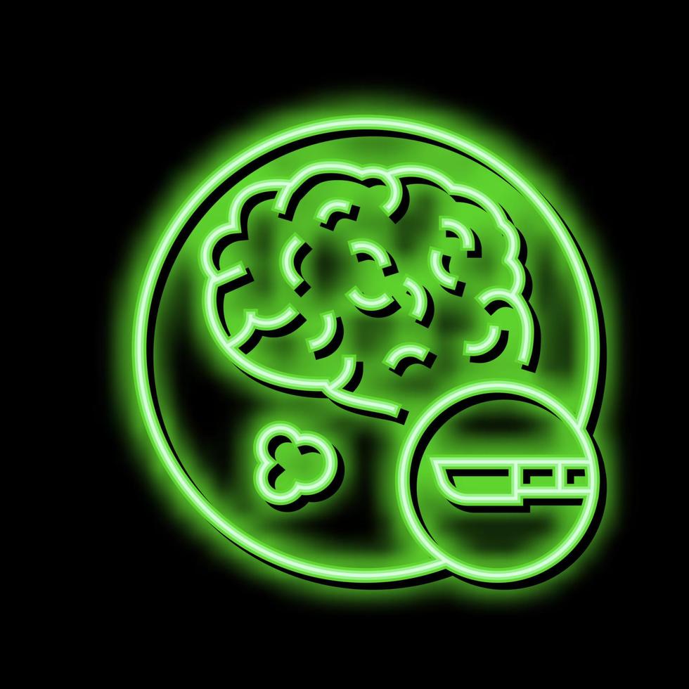 chirurgico operazione cervello ictus trattamento neon splendore icona illustrazione vettore