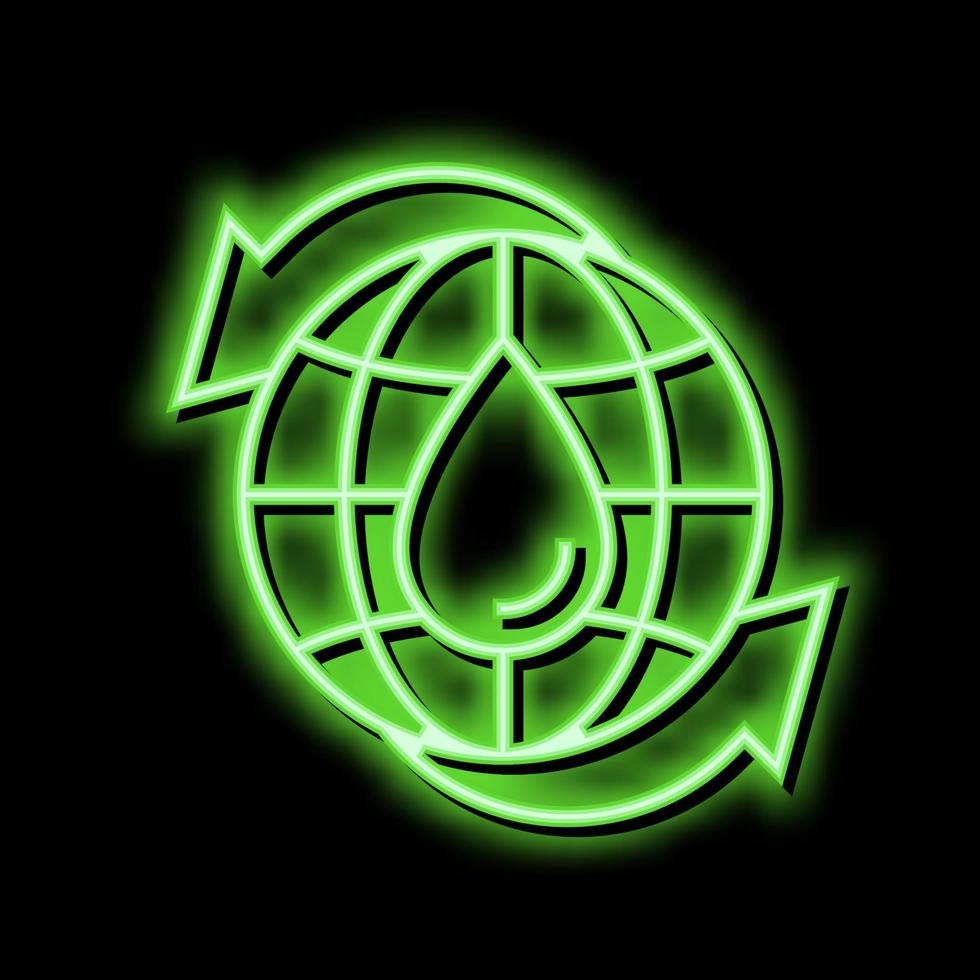rinnovo di acqua neon splendore icona illustrazione vettore