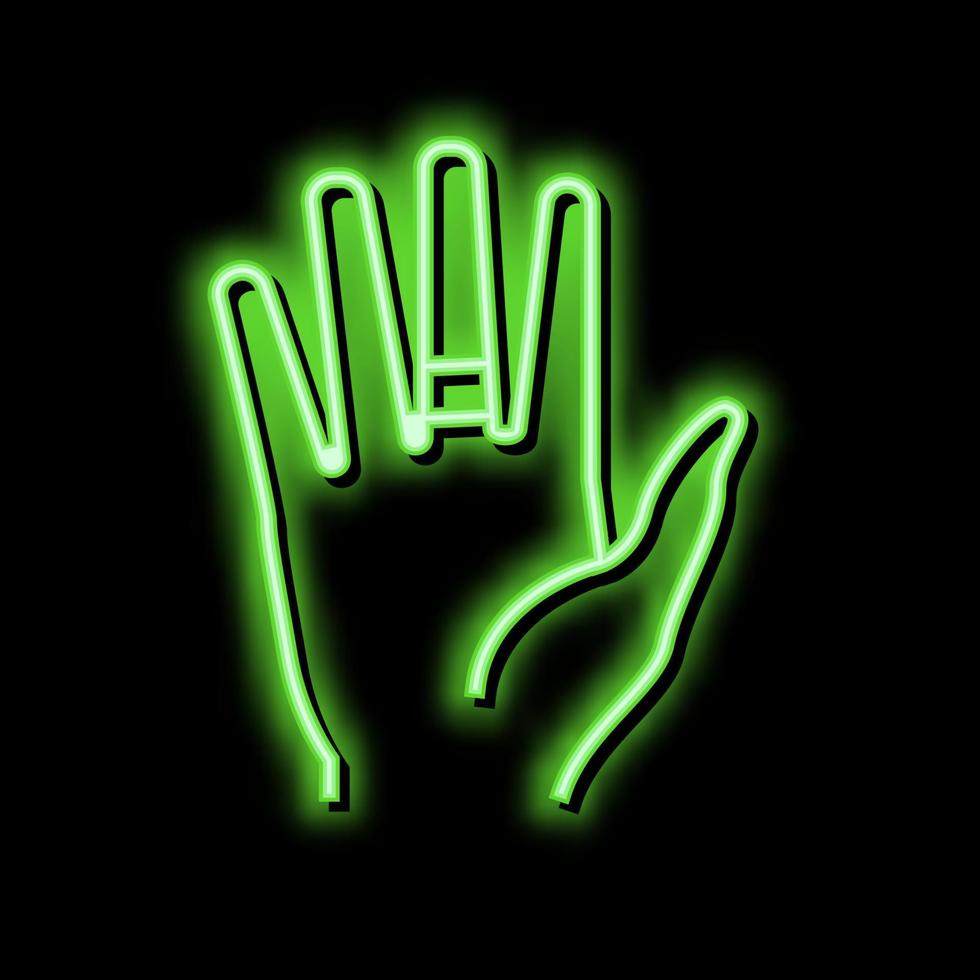 contatto dermatite neon splendore icona illustrazione vettore