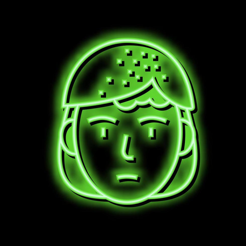 seborroico dermatite neon splendore icona illustrazione vettore