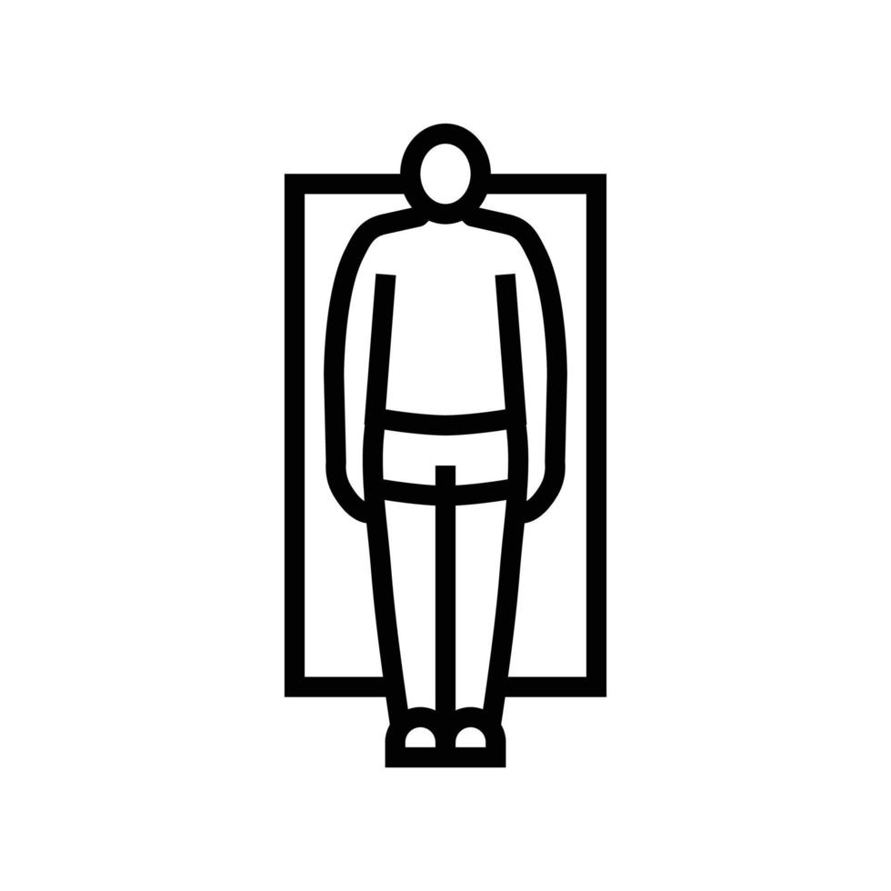 rettangolo maschio corpo genere linea icona vettore illustrazione