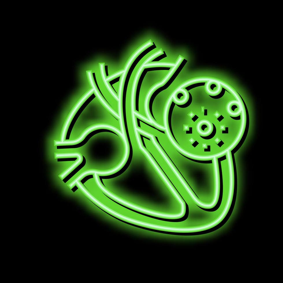 miocardite malattia neon splendore icona illustrazione vettore