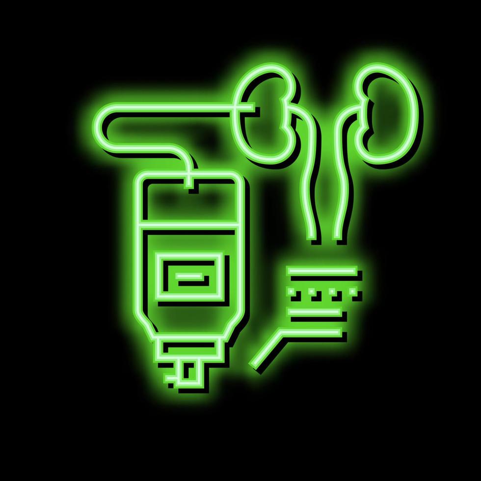 nefrostomia malattia neon splendore icona illustrazione vettore