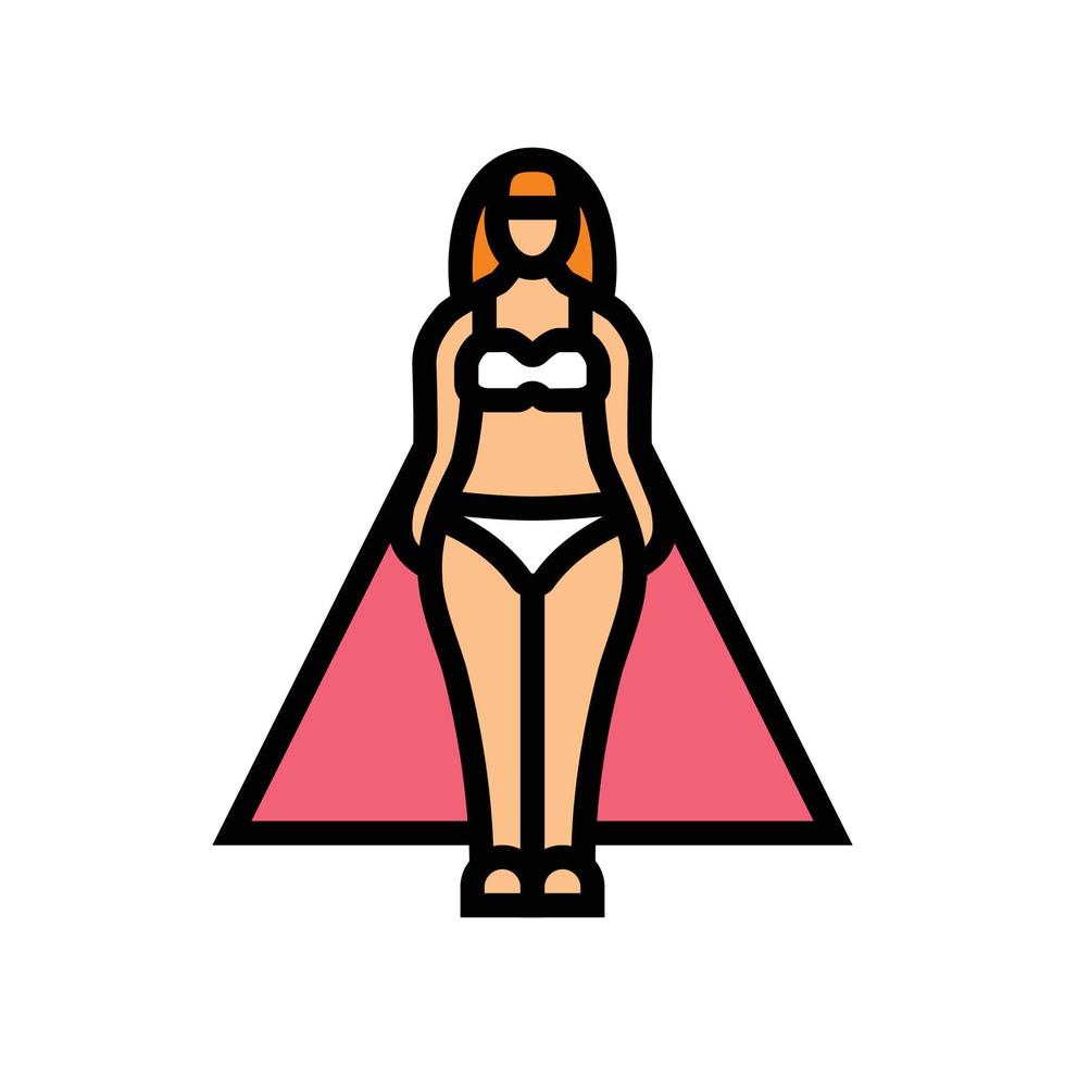 Pera femmina corpo genere colore icona vettore illustrazione