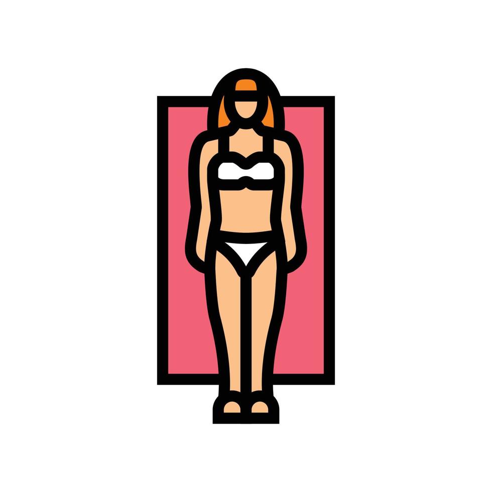 rettangolo femmina corpo genere colore icona vettore illustrazione