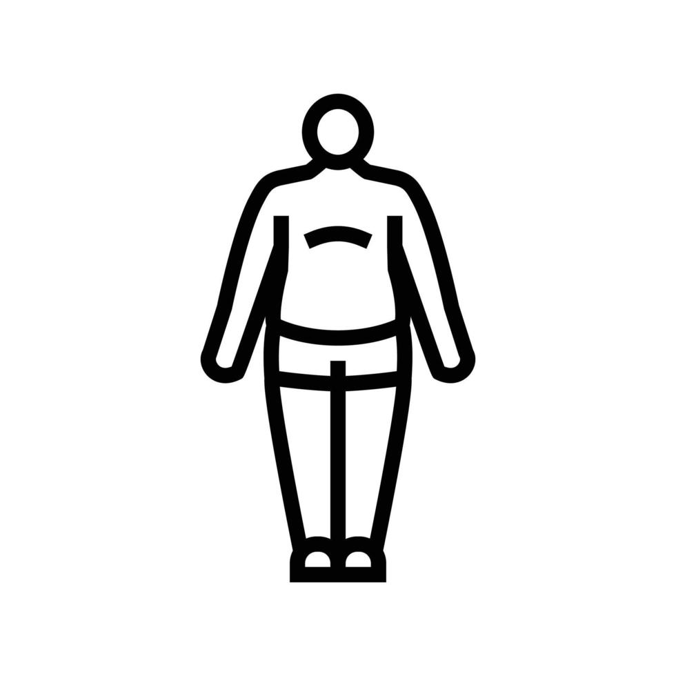 endomorfo maschio corpo genere linea icona vettore illustrazione
