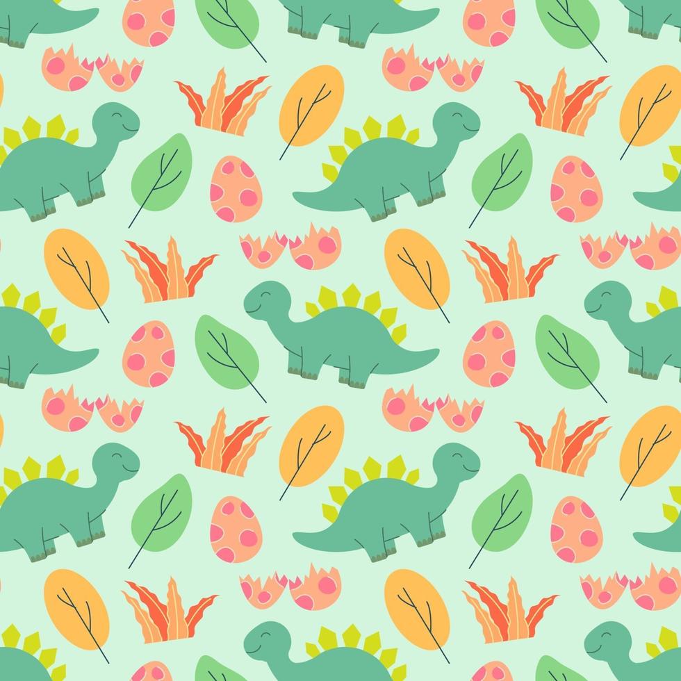 carino dinosauri pattern design illustrazione vettoriale seamless pattern con i dinosauri