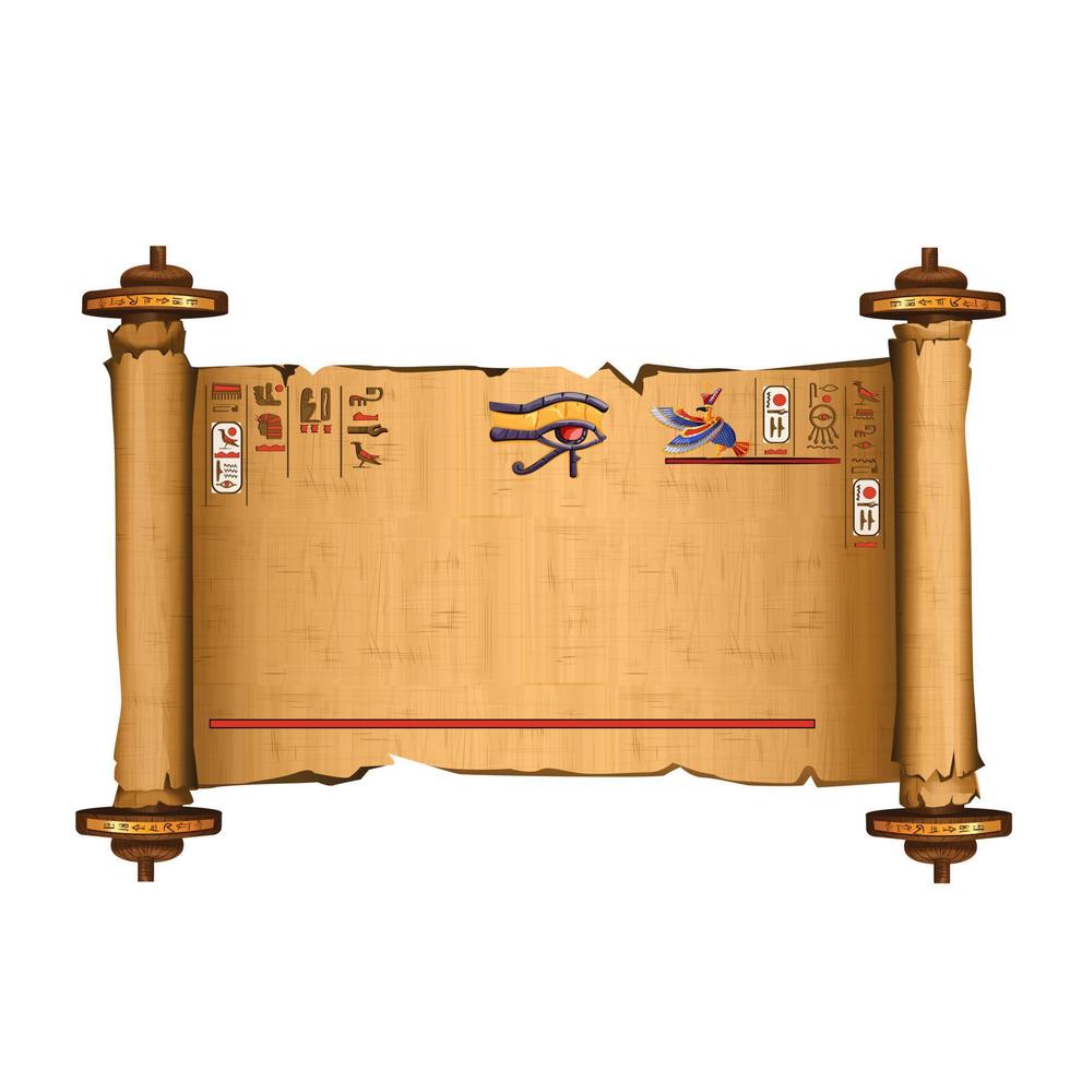 antico Egitto papiro scorrere con di legno asta vettore