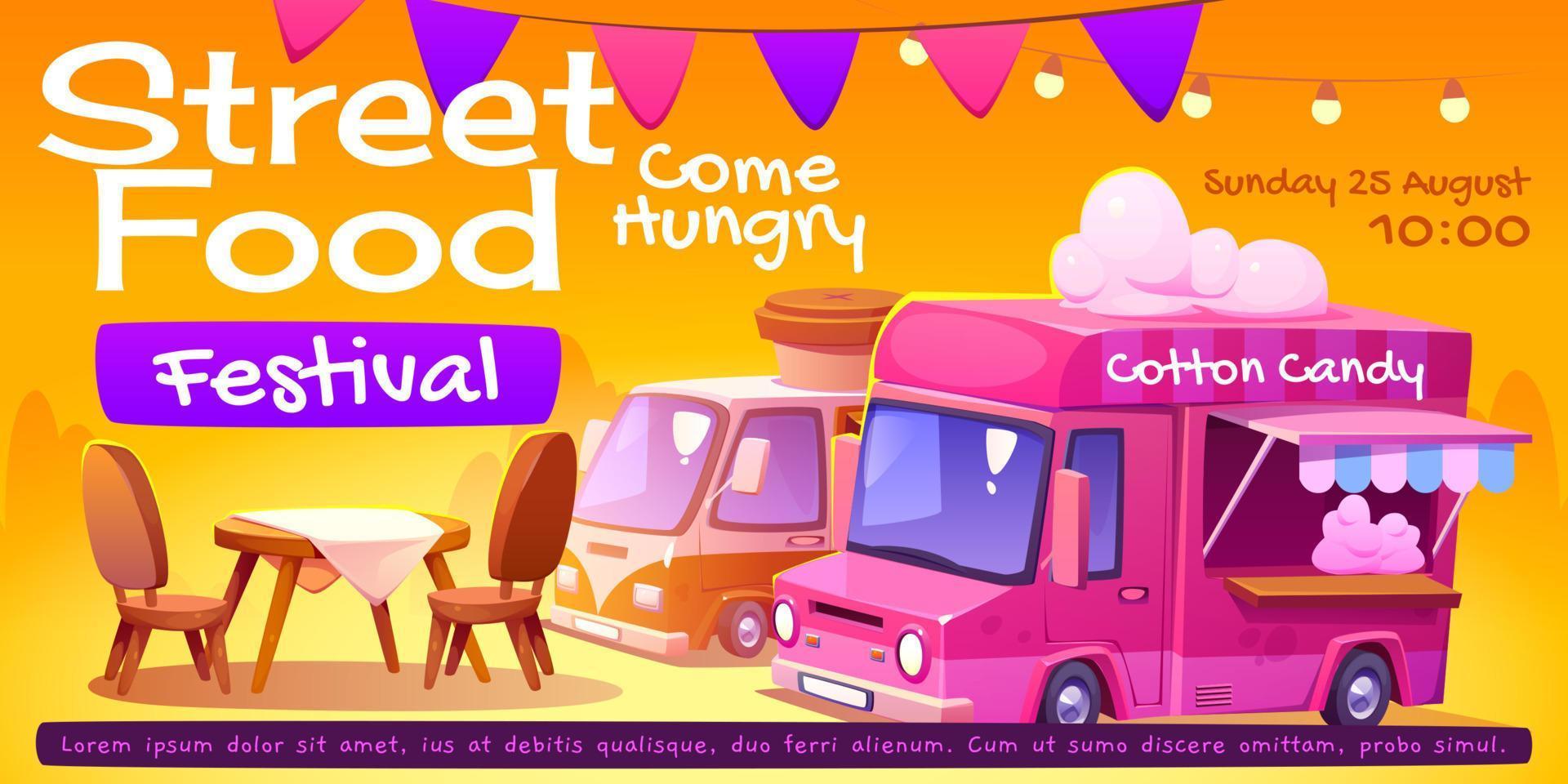strada cibo Festival manifesto con venditore camion vettore