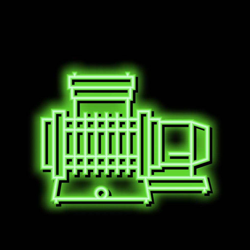 membrana compressore neon splendore icona illustrazione vettore