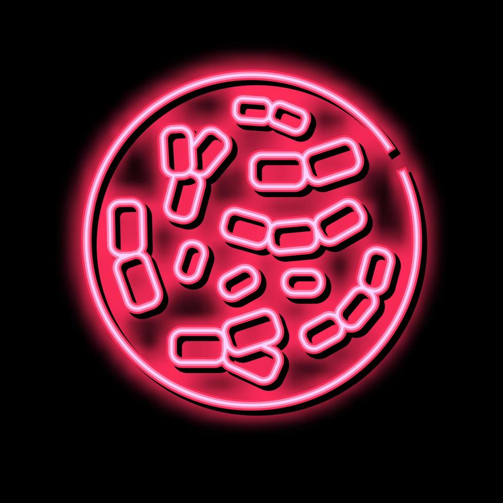 bifidobatterio probiotici neon splendore icona illustrazione vettore