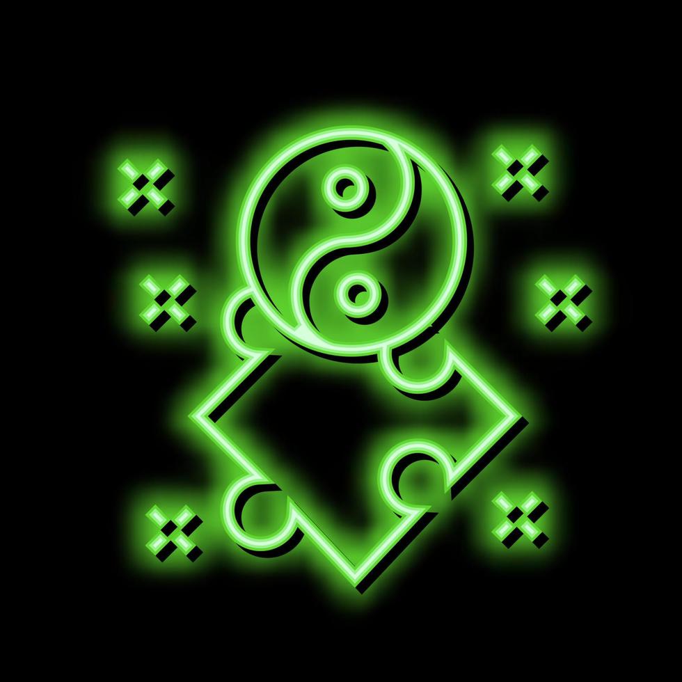 yin yan filosofia neon splendore icona illustrazione vettore